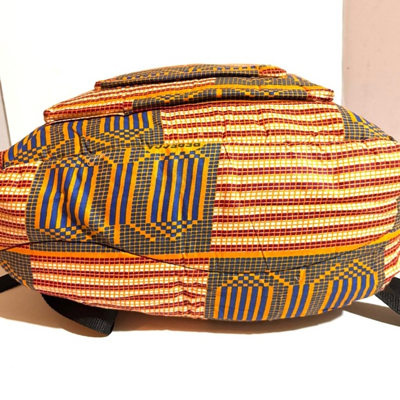 African ankara unisex handmade geometric backpack - Picture 4 of 4